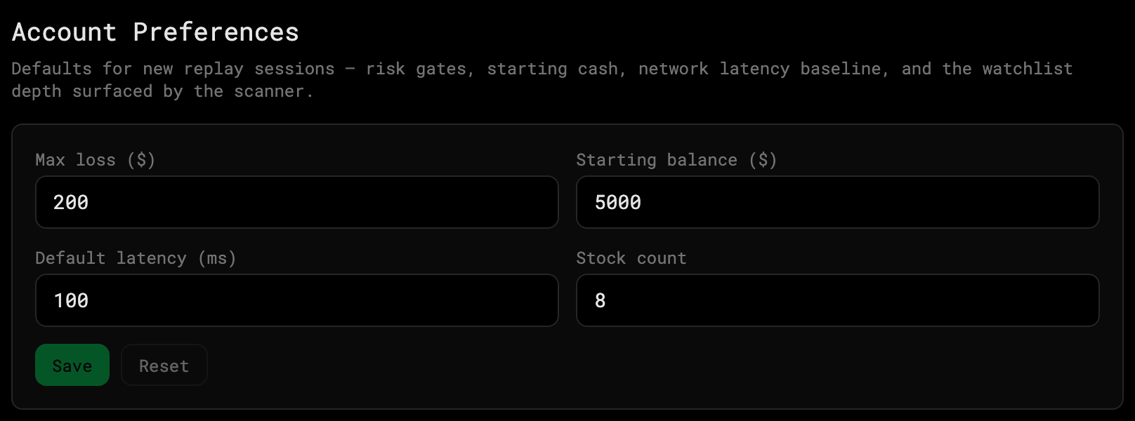 Settings → Account
